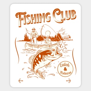 Retro Fishing Art Magnet